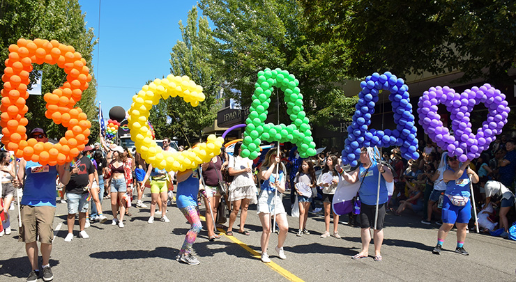 BCAA pride parade balloons