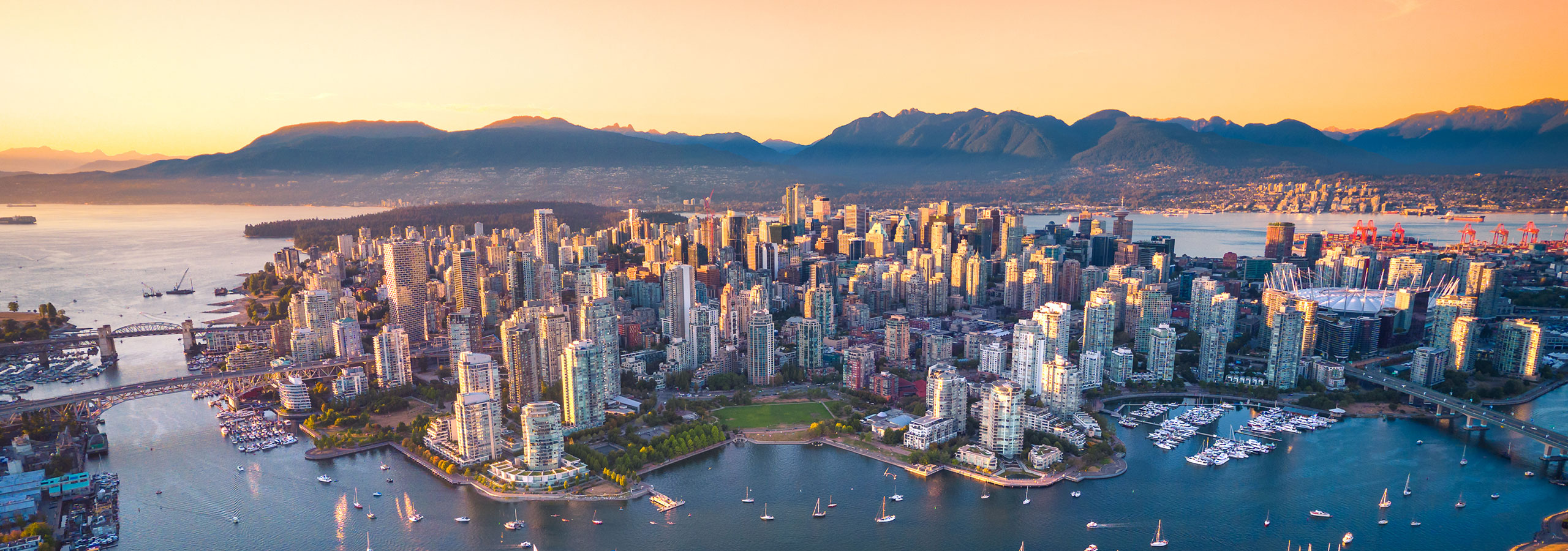 Vancouver city drone view