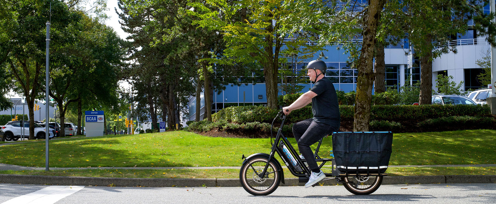 E-cargo bike outside BCAA head office