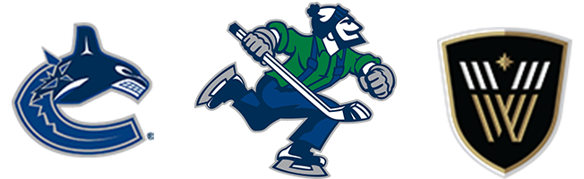 Vancouver Canucks, Abbotsford Canucks and Vancouver Warriors logos