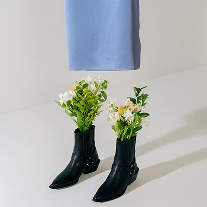 Flowers in boots