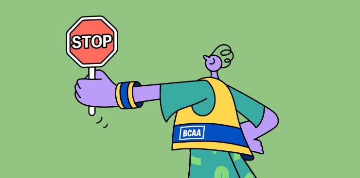 Safety crossing guard illustration